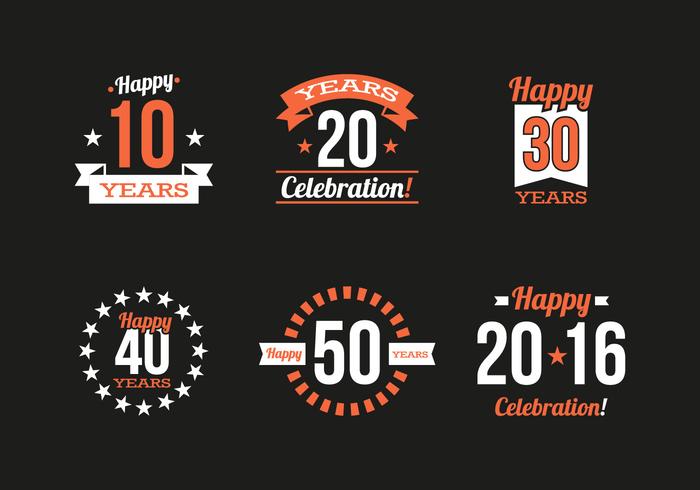 Aniversario Vintage Logos Vector