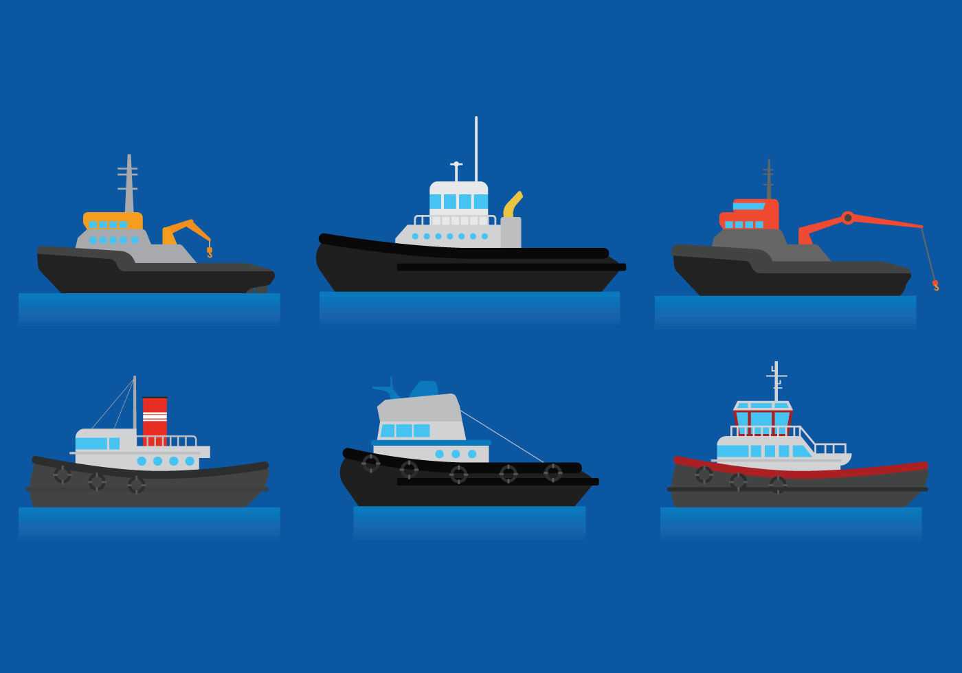 tug boat vector - download free vector art, stock graphics