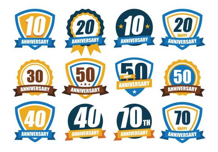 Free Anniversary Badge Pack vector