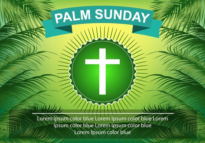 Template Palm Sunday Green Palm Leaf vector