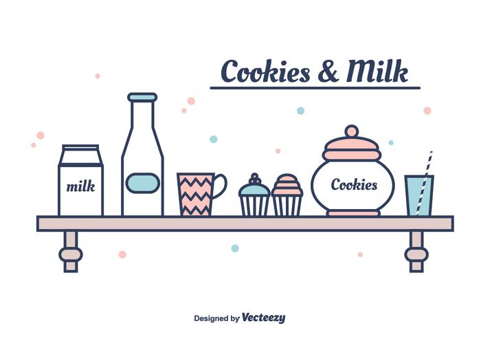 Cookies And Milk Vector