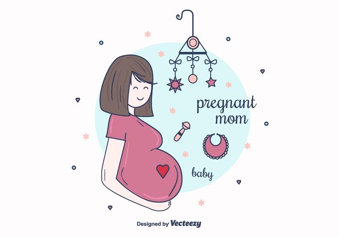 Happy Pregnant Mom Vector