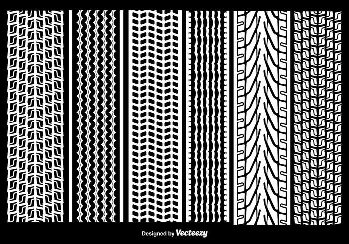 Conjunto de 6 marcas de neumáticos vectoriales vector