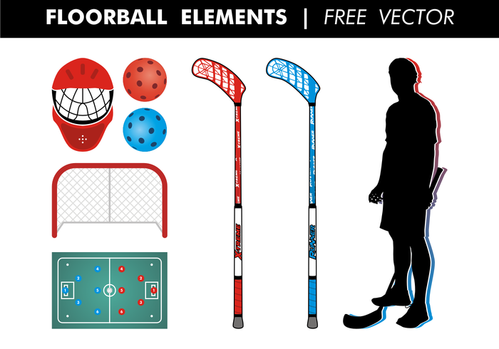 Floorball elementos vectoriales gratis vector