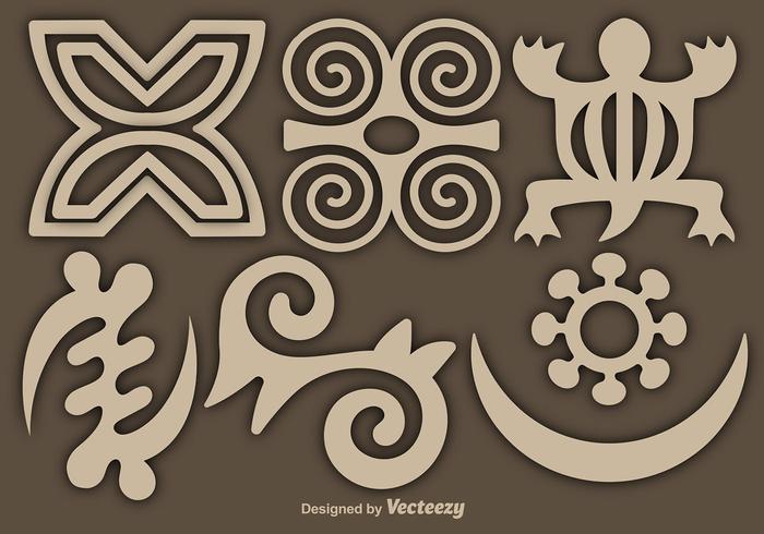 Conjunto de símbolos vectoriales Adinkra vector