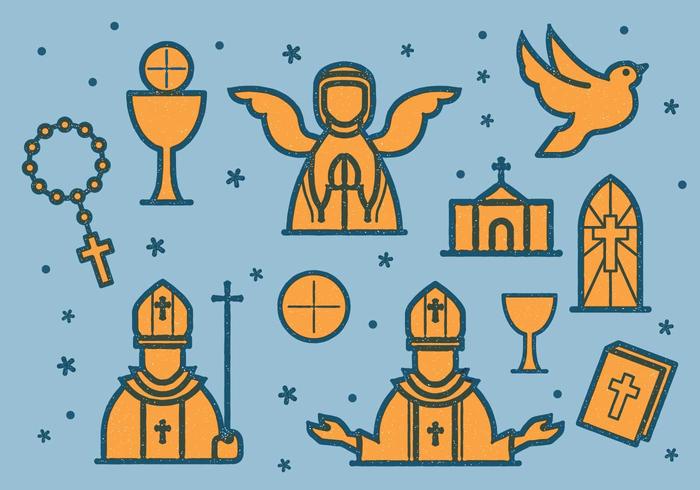 Eucharist Vintage Icon vector