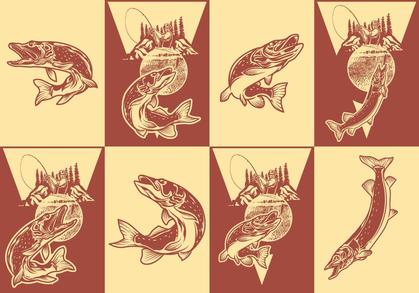 Download Pike Fshing Poster Set - Download Free Vectors, Clipart ...