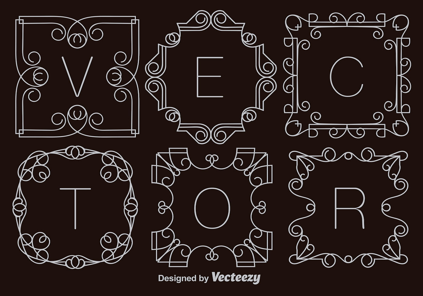 Download Set Of Vector White Monograms 115771 Vector Art at Vecteezy