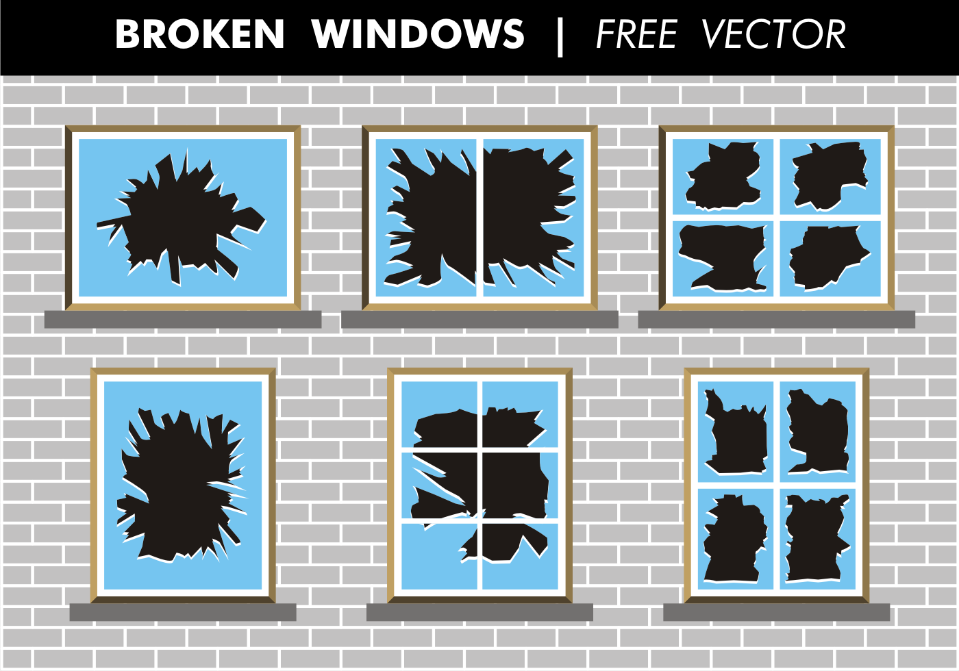 Download Broken Windows Free Vector - Download Free Vectors, Clipart Graphics & Vector Art