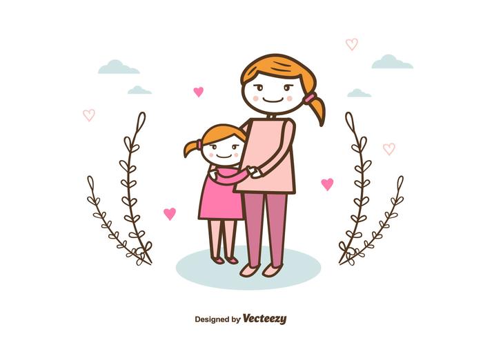 Mom And Child Background vector