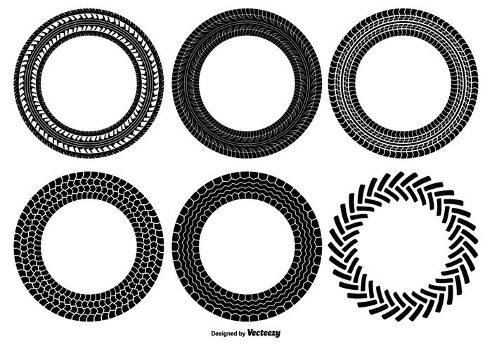 Round Tire Track Shapes vector