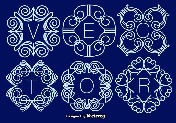 Download Set Of Elegant Monograms, Vector 115823 Vector Art at Vecteezy