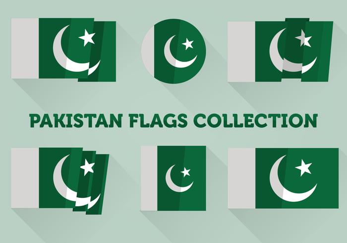 Pakistan Flags Collection vector