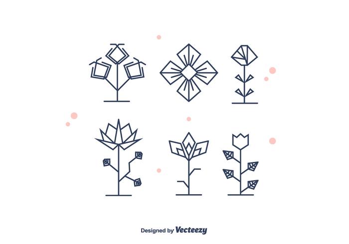 Vector de flores geométricas