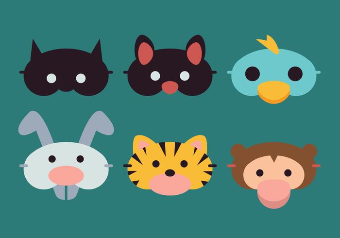 Vector Animales máscara de dormir