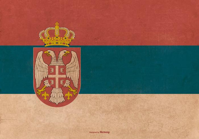 Old Grunge Serbia State Flag Old Grunge Serbia State Flag