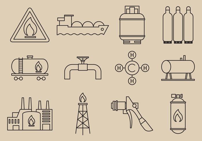 Iconos de energía de gas vector