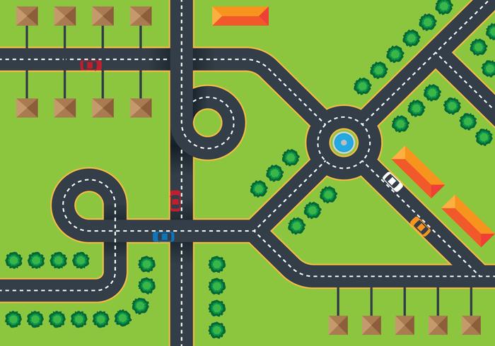 Road Top View vector