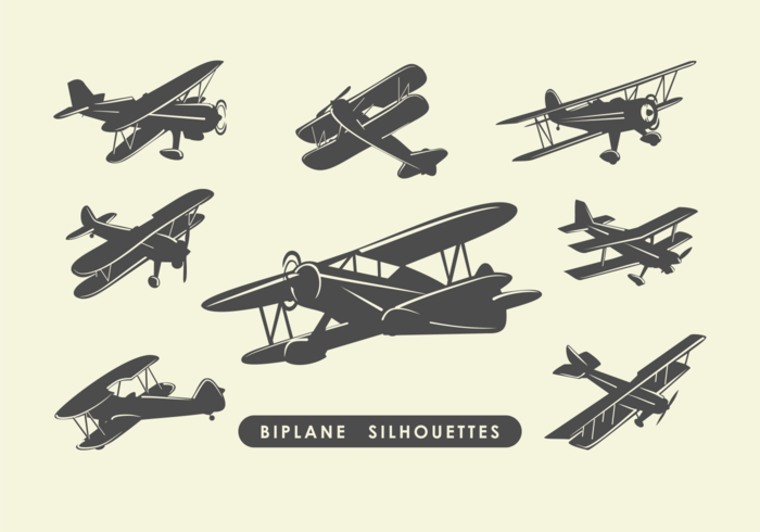 Biplane Silhouettes  vector