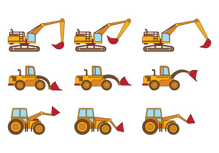 Set Of Skid Steer Vector