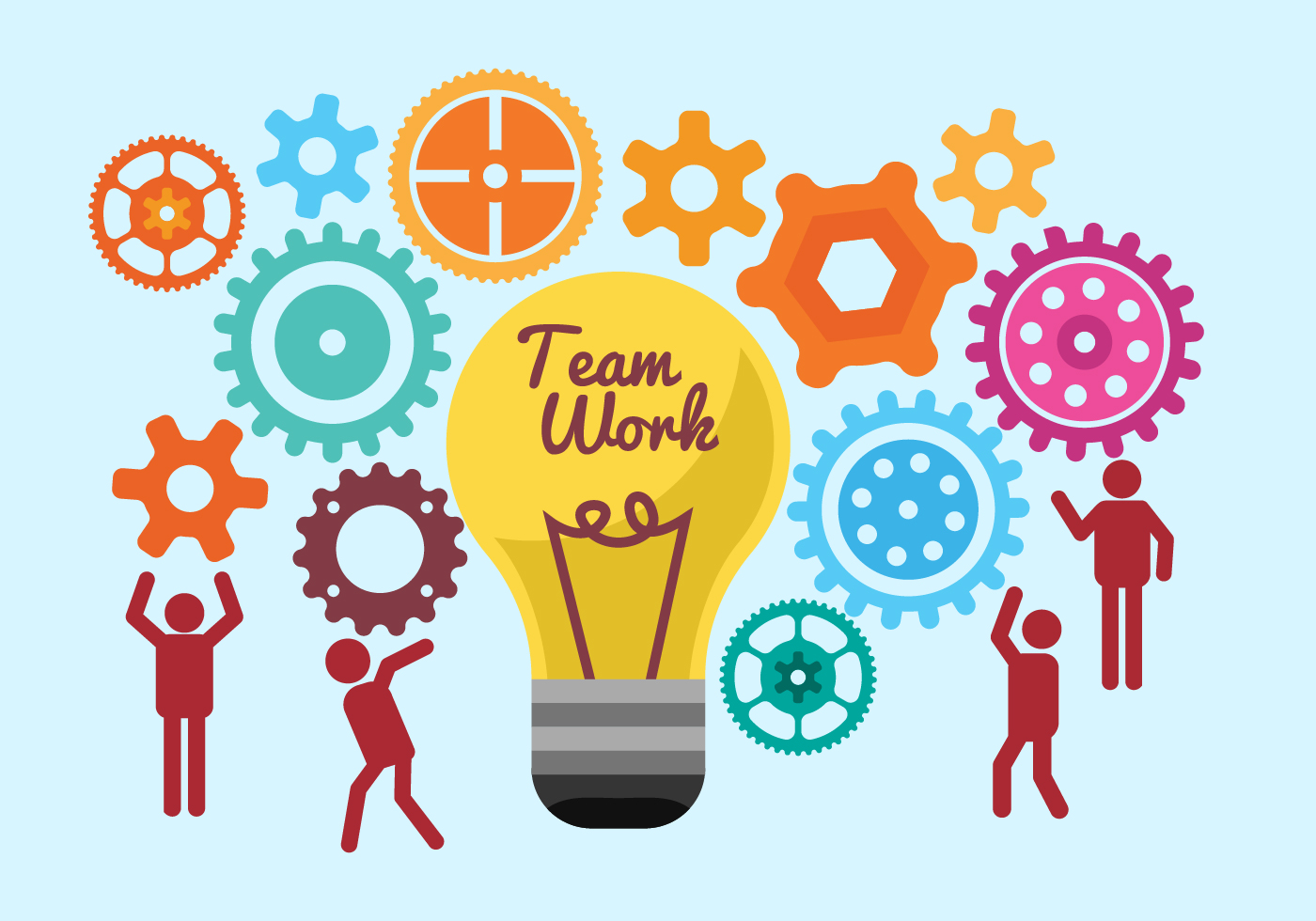 Teamwork Clipart Vector Colorful Teamwork Logo Teamwork Team | My XXX ...