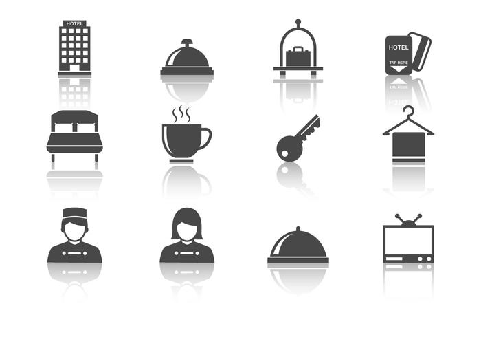 Iconos de hotel gratis Vector