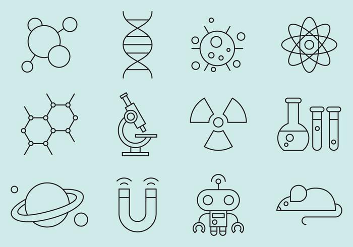 Iconos de la línea de la ciencia vector