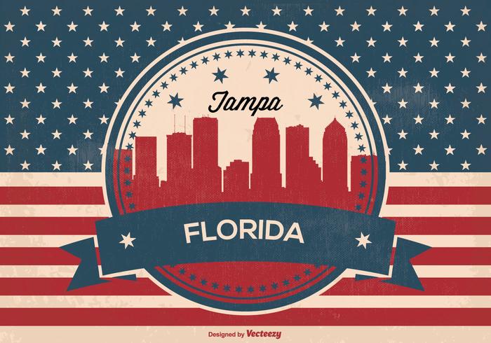 Retro Tampa Florida Skyline Illustration Retro Tampa Florida Skyline Illustration