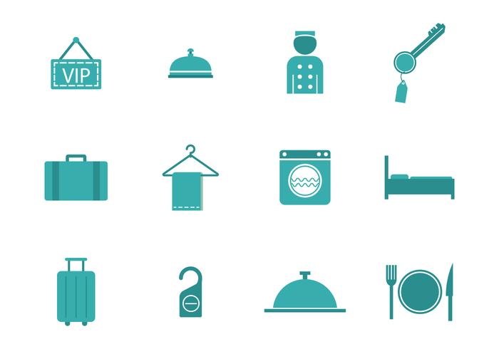Free Concierge and Hotel Blue Vectors