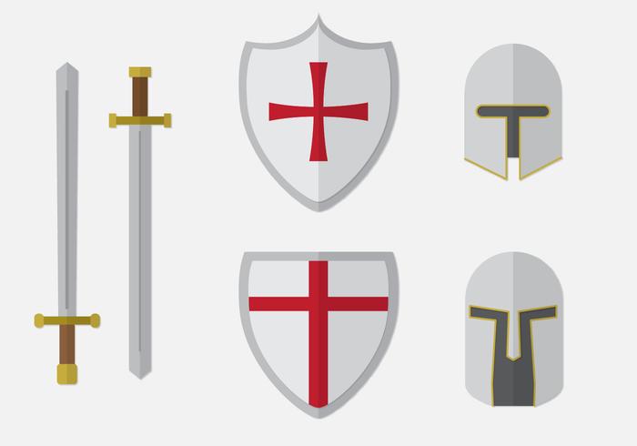 Templar Knight Elements Set vector