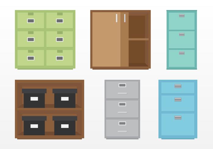 Set of File Cabinets vector