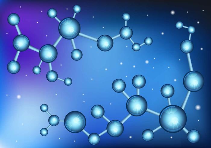 Ciencia de fondo con moléculas átomos vector