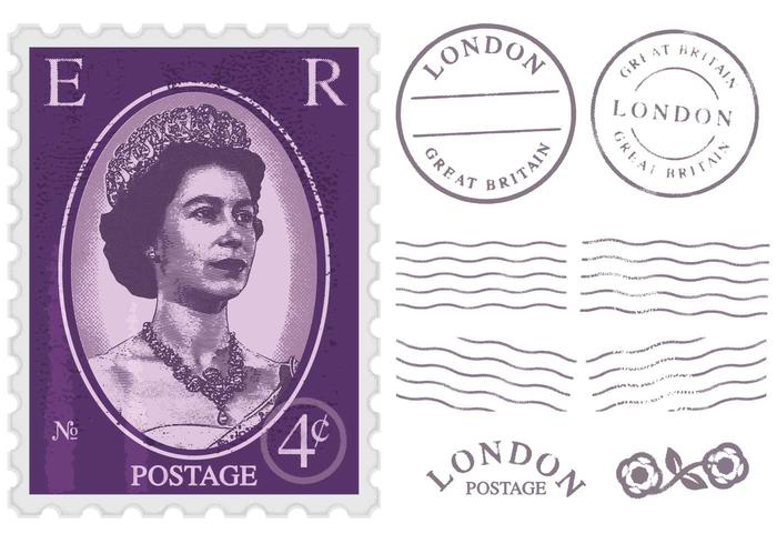 Queen Elizabeth Postage Stamp vector