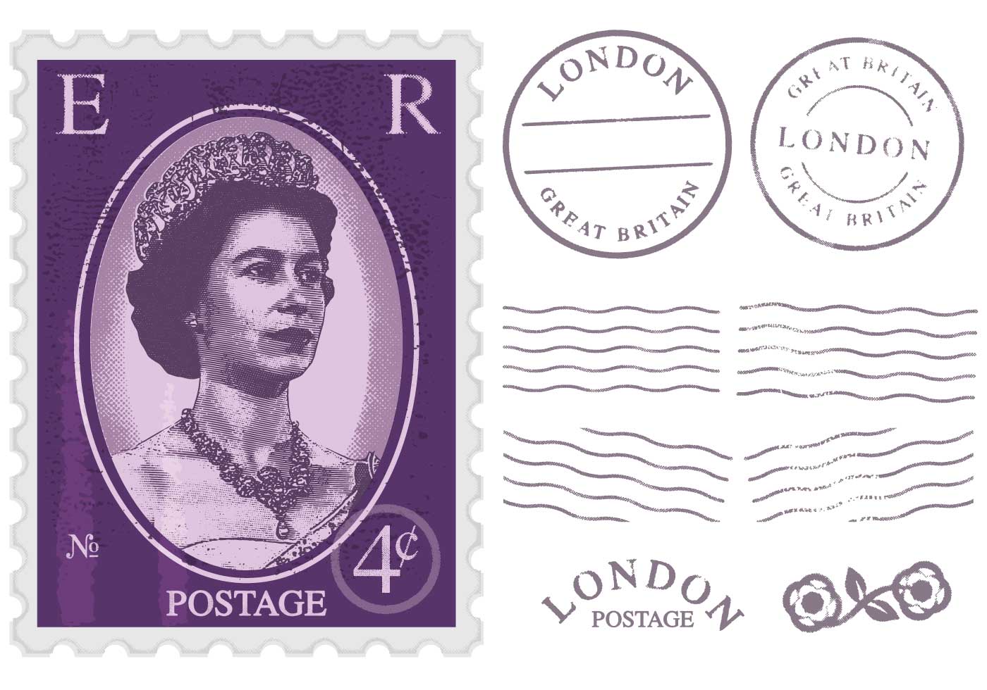 Queen Elizabeth Postage Stamp 116075 Vector Art at Vecteezy