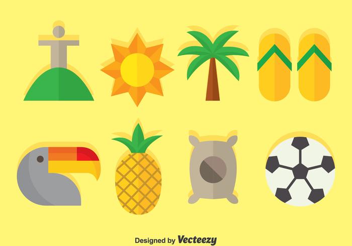 Samba plana iconos vectoriales vector