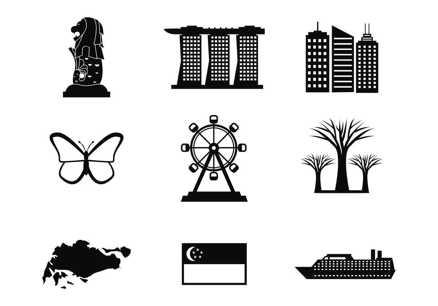 Singapore Icons Vector