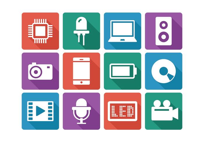 Flat Technology Icon Set vector