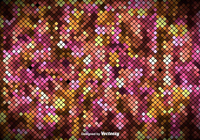 Colorful Square Tiles Pattern - Vector Pixelated Background
