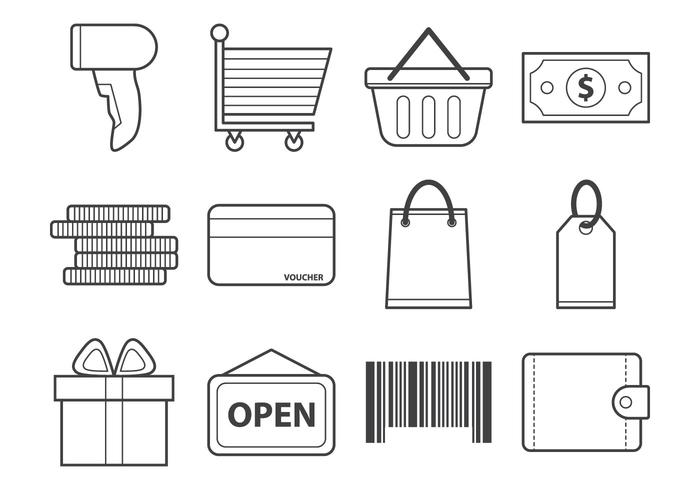 Vector Icono de compras gratis