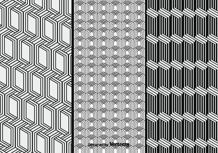 Monochrome Vector Patterns Set Monochrome Vector Patterns Set