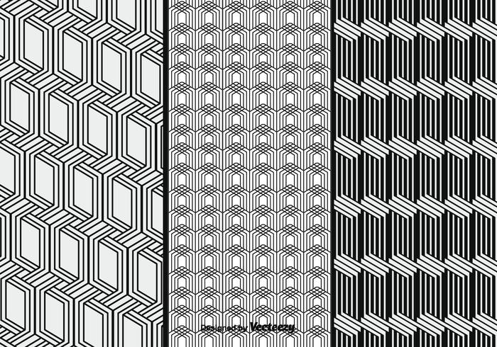 Conjunto de patrones vectoriales monocromo vector