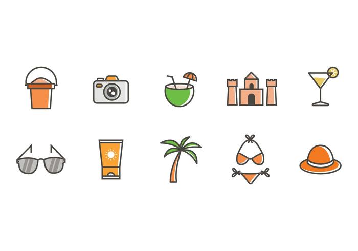 Iconos de playa gratis vector