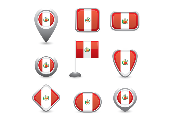 Peru Flag Icon vector