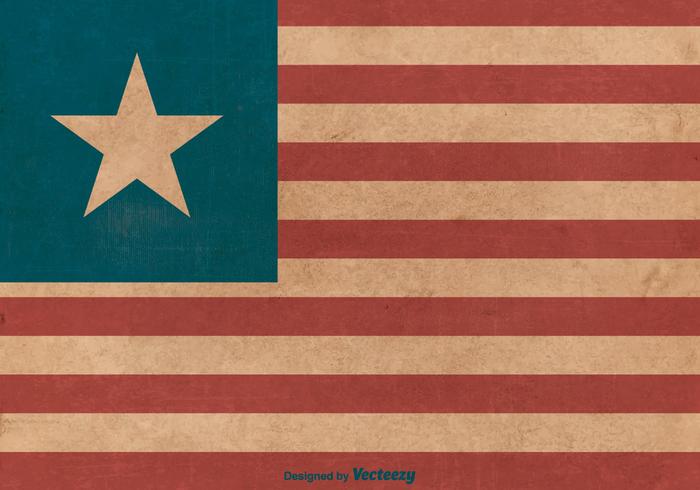 Grunge Bandera de Liberia vector