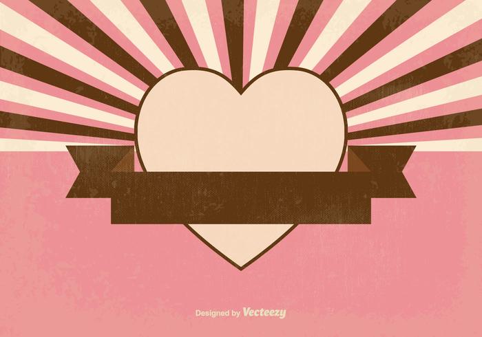 Retro Sunburst Style Heart Background vector
