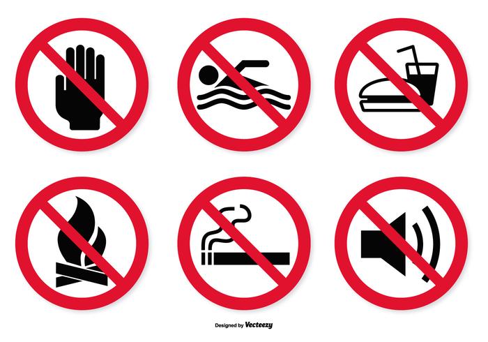 Prohibited Icon Set vector