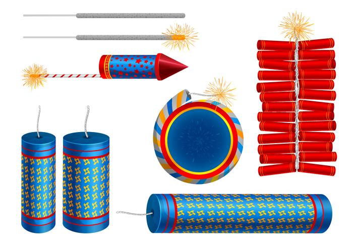 Fire Cracker Vector Set