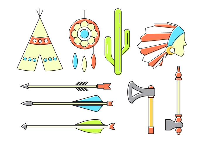 Vector Set of Indian Icons Vector Set of Indian Icons