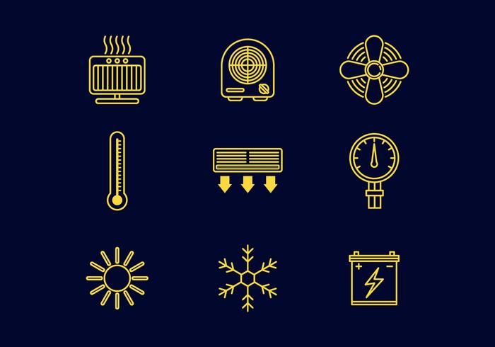 Free Heating Line Icons Vector Free Heating Line Icons Vector