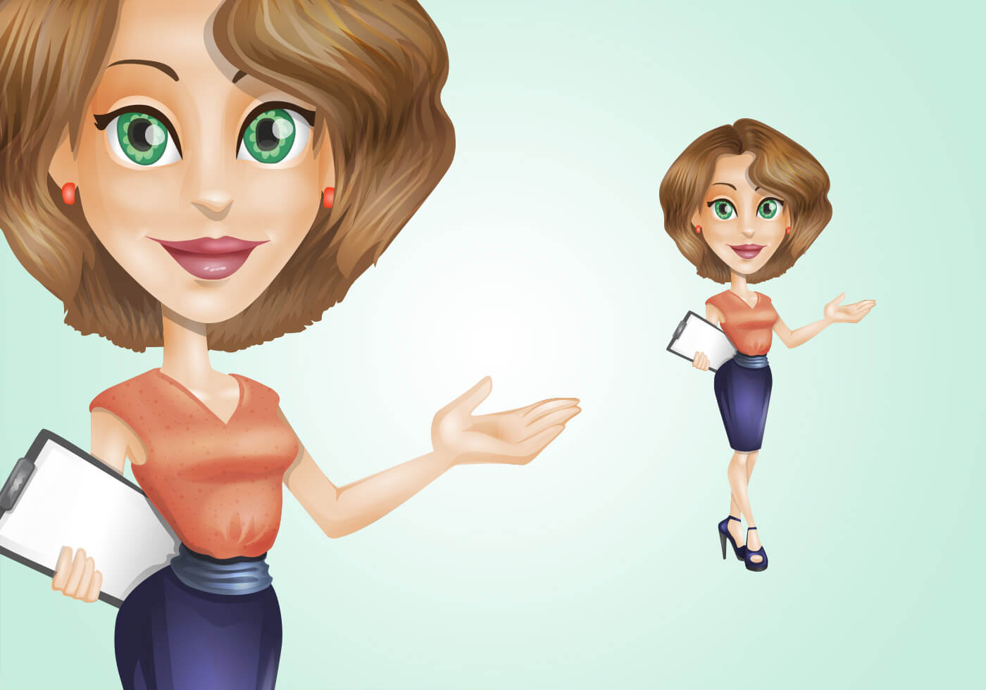 Download Elegant Business Woman Character - Download Free Vector Art, Stock Graphics & Images